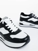 Rachana fekete fehér női sport cipő ökológiai bőrből