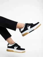 Rheia fekete fehér női sport cipő ökológiai bőrből