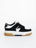 Rheia fekete fehér női sport cipő ökológiai bőrből