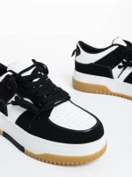 Rheia fekete fehér női sport cipő ökológiai bőrből