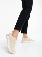 Romeya világos bézs női sport cipő textil anyagból