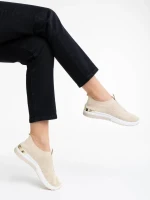 Romeya világos bézs női sport cipő textil anyagból