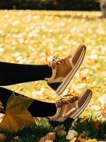 Ravenna khaki női sport cipő textil anyagból és ökológiai bőrből