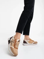 Ravenna khaki női sport cipő textil anyagból és ökológiai bőrből