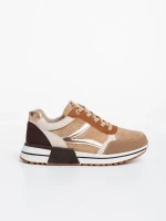 Ravenna khaki női sport cipő textil anyagból és ökológiai bőrből