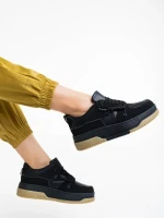 Rheia fekete női sport cipő ökológiai bőrből