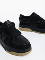 Rheia fekete női sport cipő ökológiai bőrből