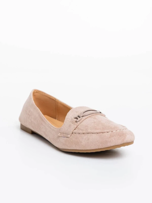 Ritanya bézs női félcipő textil anyagból