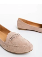 Ritanya bézs női félcipő textil anyagból