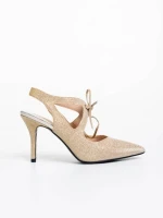 Shaira aranyszínű női cipő textil anyagból