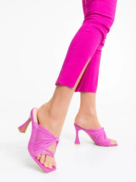Shamyla fukszia női klumpa ökológiai bőrből és textil anyagból