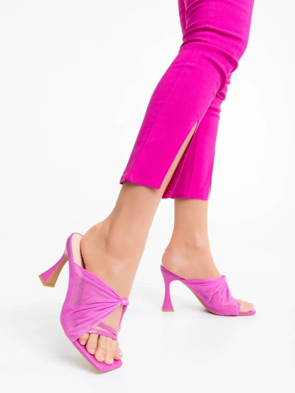 Shamyla fukszia női klumpa ökológiai bőrből és textil anyagból