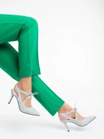 Shaira ezüstszínű női cipő textil anyagból