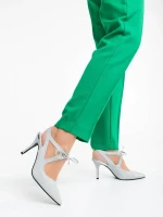 Shaira ezüstszínű női cipő textil anyagból