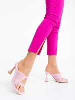 Shamyla rózsaszín női klumpa ökológiai bőrből és textil anyagból