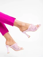 Shamyla rózsaszín női klumpa ökológiai bőrből és textil anyagból