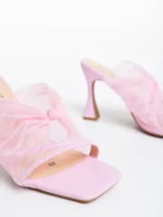 Shamyla rózsaszín női klumpa ökológiai bőrből és textil anyagból