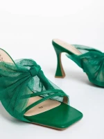 Shamyla zöld női klumpa ökológiai bőrből és textil anyagból