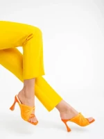 Shamyla narancssárga női klumpa ökológiai bőrből és textil anyagból