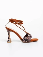 Shadia leopárd mintás női szandál textil anyagból