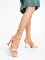 Shadia nude női szandál textil anyagból