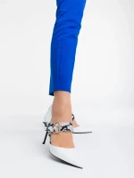 Simrita fehér női magassarkú cipő ökológiai bőrből