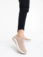 Romeya sötét bézs női sport cipő textil anyagból