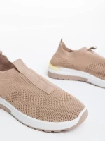 Romeya sötét bézs női sport cipő textil anyagból