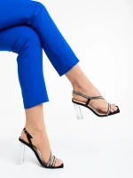 Shakia fekete női szandál textil anyagból