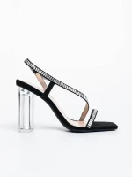 Shakia fekete női szandál textil anyagból