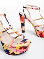 Shalini sárga női szandál textil anyagból