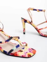 Saamia sárga női szandál textil anyagból