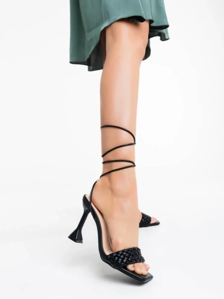 Sahana fekete női szandál ökológiai bőrből