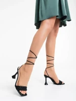 Sahana fekete női szandál ökológiai bőrből