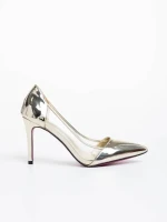 Ambar aranyszínű női cipő lakkozott ökológiai bőrből