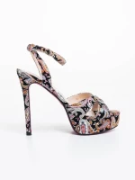 Teyona rózsaszín és fekete női  szandál textil anyagból