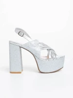 Tasnim ezüstszínű női  szandál ökológiai bőrből