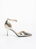 Shanza aranyszínű női magassarkú cipő ökológiai bőrből