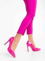 Shanessa fukszia női magassarkú cipő lakkozott ökológiai bőrből