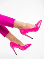 Shanessa fukszia női magassarkú cipő lakkozott ökológiai bőrből