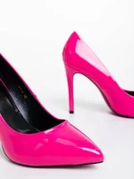 Shanessa fukszia női magassarkú cipő lakkozott ökológiai bőrből