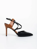 Diella fekete női magassarkú cipő ökológiai bőrből