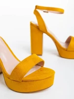 Tamaka sárga női szandál textil anyagból
