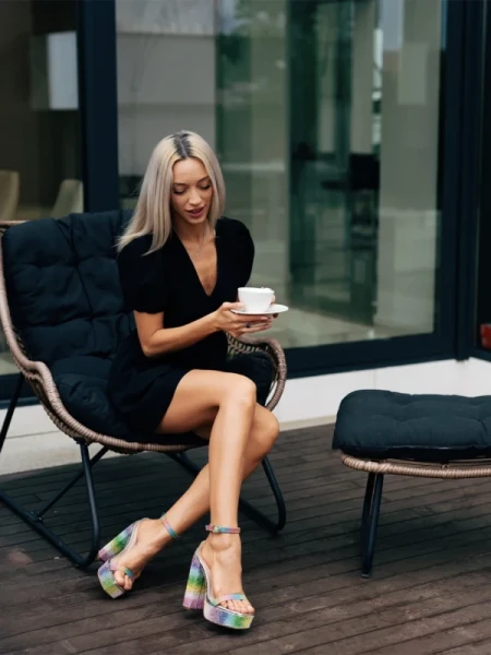 Darley multicolor női szandál textil anyagból