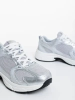 Dunya ezüstszínű női sportcipő textil anyagból