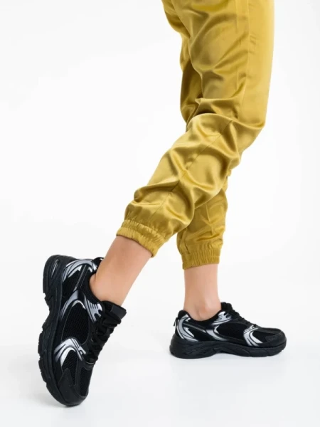 Dunya fekete női sportcipő textil anyagból