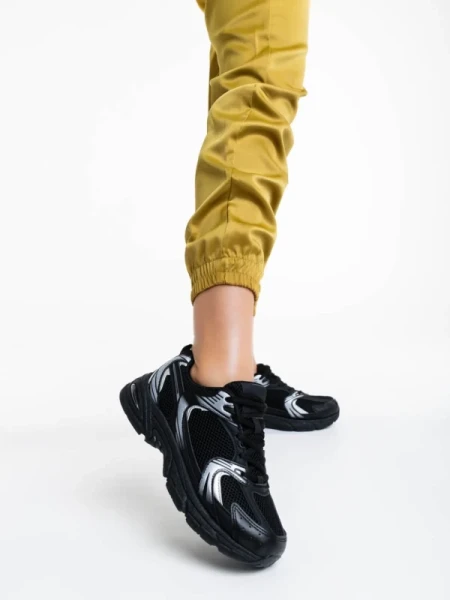 Dunya fekete női sportcipő textil anyagból