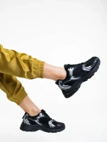 Dunya fekete női sportcipő textil anyagból