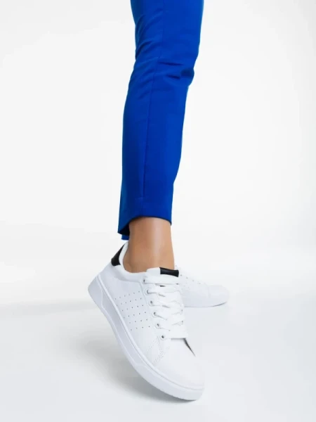 Rasine fekete fehér női sportcipő ökológiai bőrből