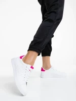 Rasine fehér és fukszia női sportcipő ökológiai bőrből